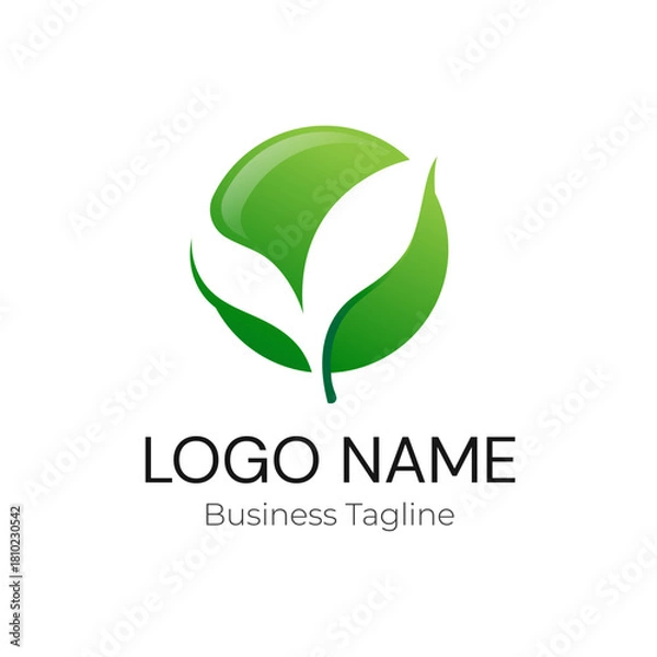 Obraz Logo Sprout Plant Green Leaf Vector Design Template