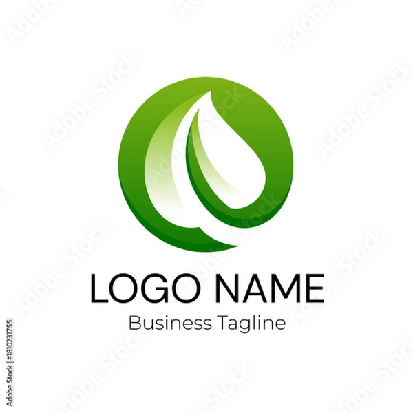 Obraz Logo Sprout Plant Green Leaf Vector Design Template
