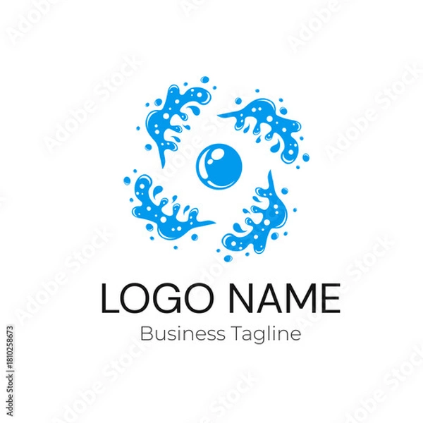 Obraz Logo Water Drop Splatter Business Vector Design Template