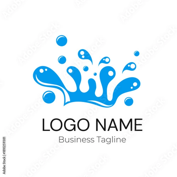 Obraz Logo Water Drop Splatter Business Vector Design Template