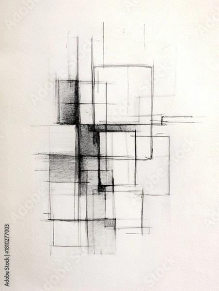 Obraz Wall Art Abstract Geometric Grid Paper Background for Junk Journals and Scrapbooking