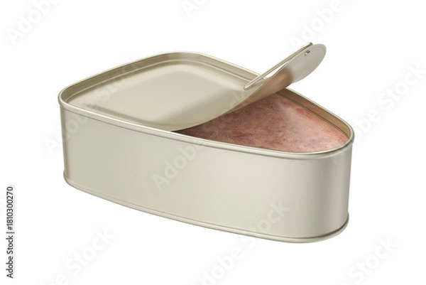 Obraz Open tin can with ham on transparent background