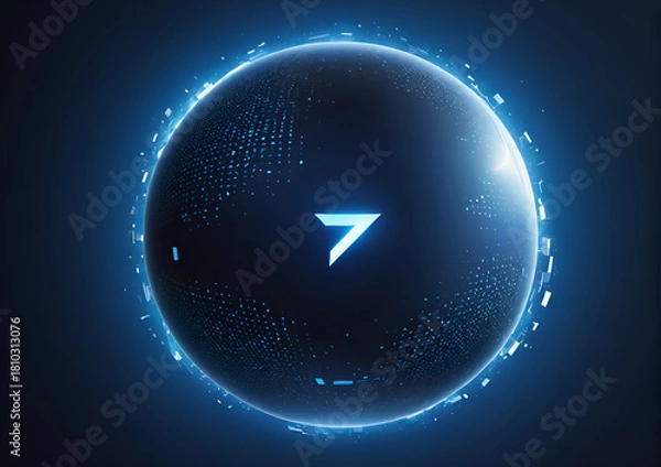 Fototapeta glowing neon button