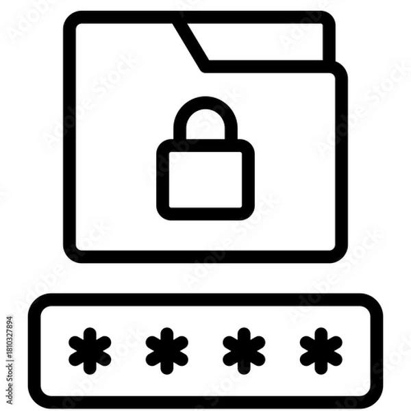 Fototapeta folder lock icon