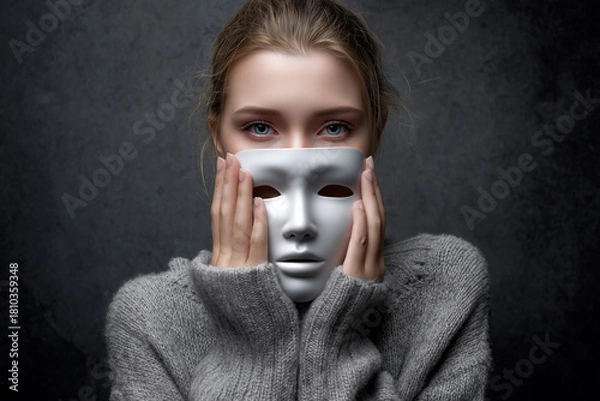 Obraz woman with mask