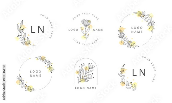 Obraz Floral Linear Logo Collection