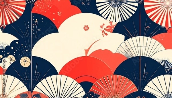 Obraz お正月に使えるアブストラクト和柄背景7