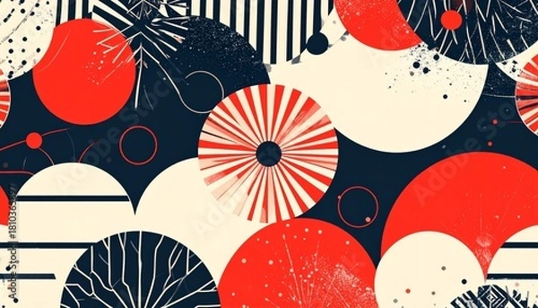 Obraz お正月に使えるアブストラクト和柄背景5