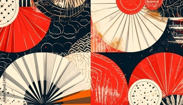 Obraz お正月に使えるアブストラクト和柄背景2