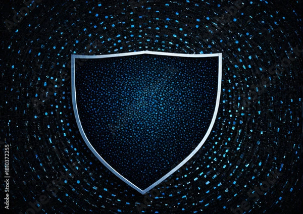 Fototapeta shield on blue background