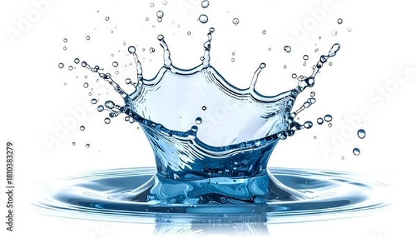 Fototapeta A vivid shot captures the splash from a liquid impact, forming a crown shape