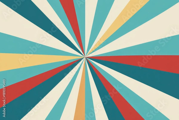 Obraz Abstract retro sunburst background with warm holiday colors, vintage style, geometric rays, cheerful and energetic mood, ideal for festive or summer themes