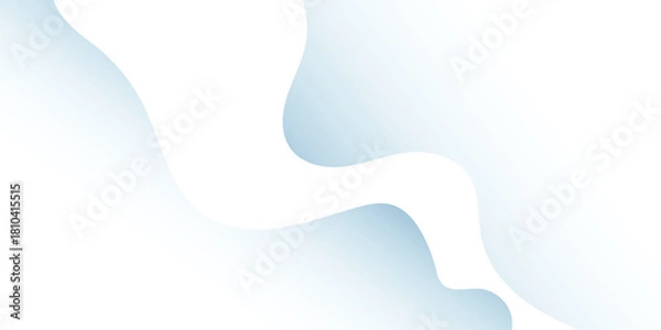 Fototapeta Abstract Background with Wavy Fluid Liquid and Paper Cut Element and White Blue Gradient Color