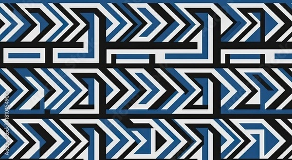 Obraz Bold modern geometric pattern with striking blue accents perfect for eye-catching backgrounds and contemporary design projects, bringing energy and visual interest
