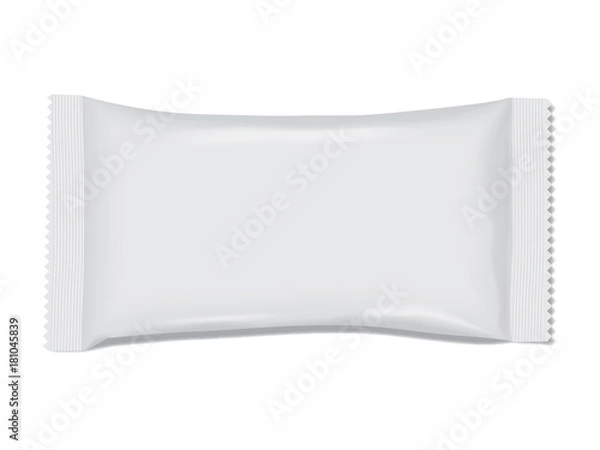 Fototapeta Paper or plastic packaging. It's easy to change colors. mock up vector template