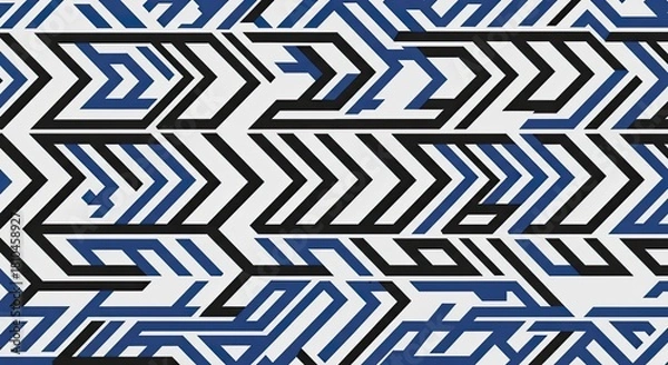 Fototapeta Modern geometric pattern perfect for vibrant backgrounds and eye catching designs in shades of blue and black, a real statement piece!