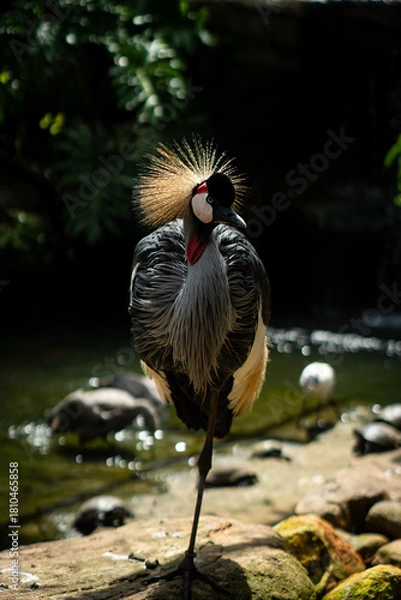 Fototapeta Grou-coronado-do-oriente