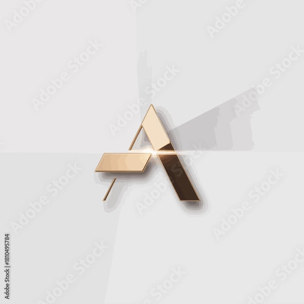 Fototapeta An abstract logo concept featuring golden geometric shapes that convey elegance and professionalism, ideal for brand identity in luxury or high-end markets.