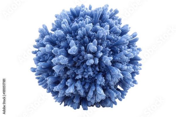 Fototapeta Spiky blue ball with irregular surface