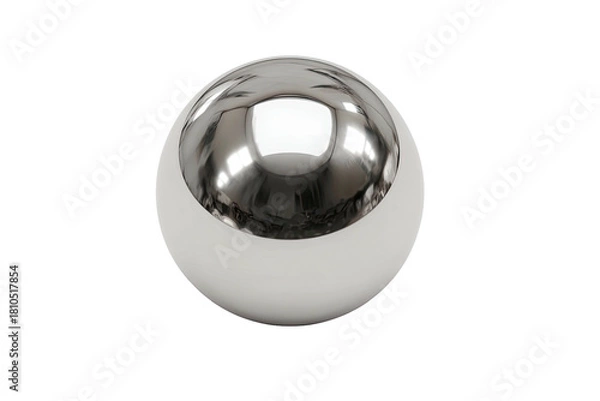 Fototapeta Polished chrome sphere reflects surrounding environment