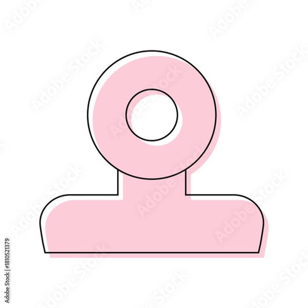 Obraz 版ずれ風の目玉クリップのイラスト