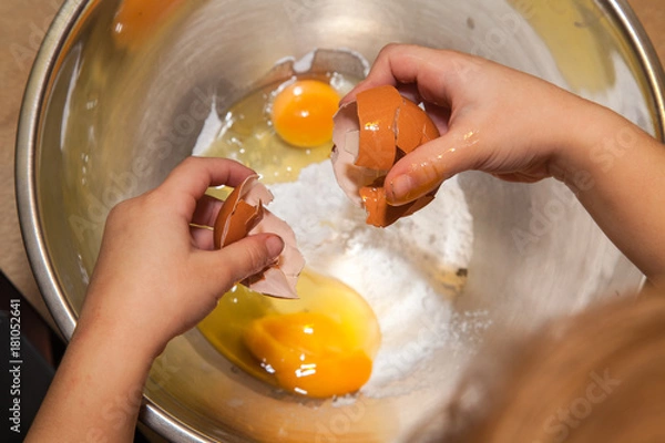 Obraz children prepare cookies