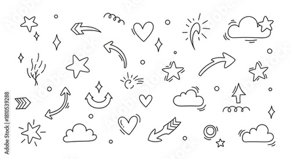 Fototapeta Hand-drawn Sketchy Elements