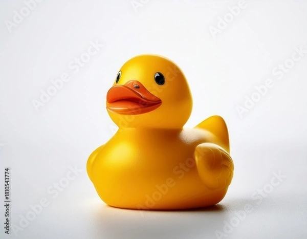 Obraz yellow rubber duck on white background, part 