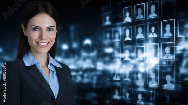 Obraz corporate social media background, job search, hiring professional IT technology