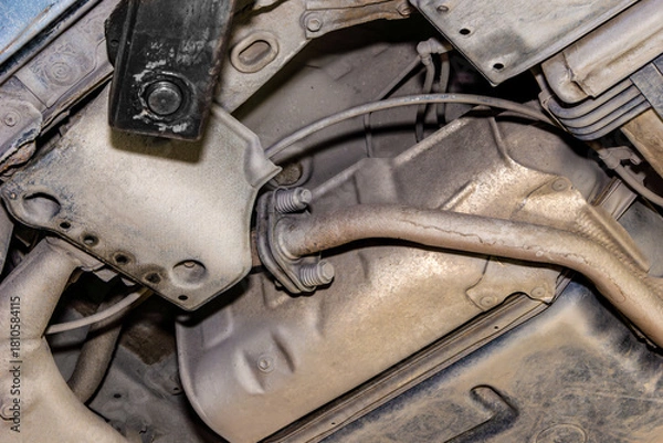 Fototapeta Prolonged high-temperature operation degrades nearby components prompting inspection of thermal shields and tank integrity. selective focus