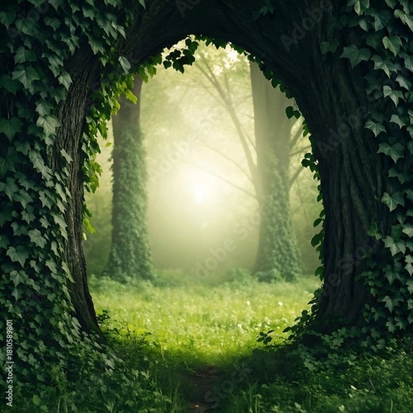 Obraz Magical forest portal entrance nature scene
