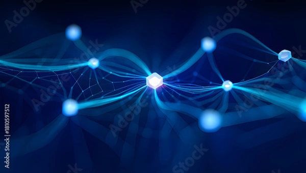 Fototapeta Glowing abstract blue light background design