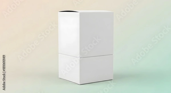 Fototapeta Clean White Product Packaging Box Mockup on Gradient Background