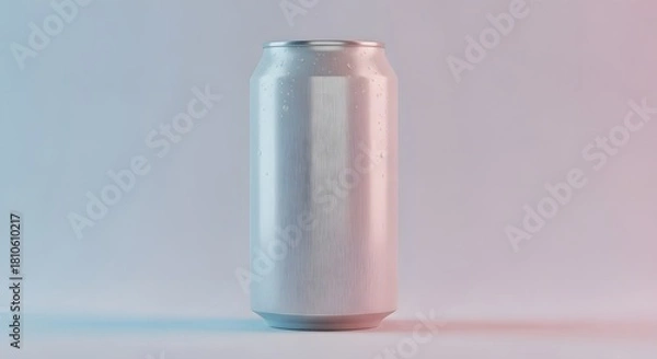 Fototapeta Refreshment Concept: Cold Beverage Can with Water Droplets