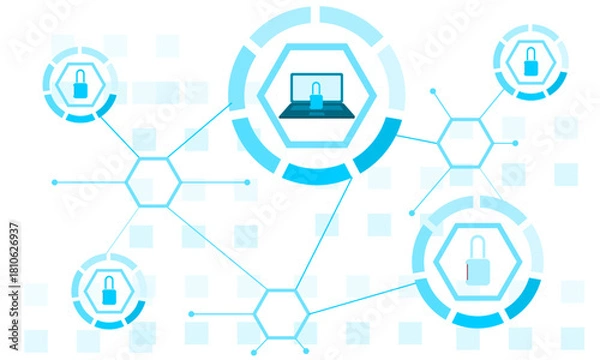 Obraz cyber security online protection technology abstract background.