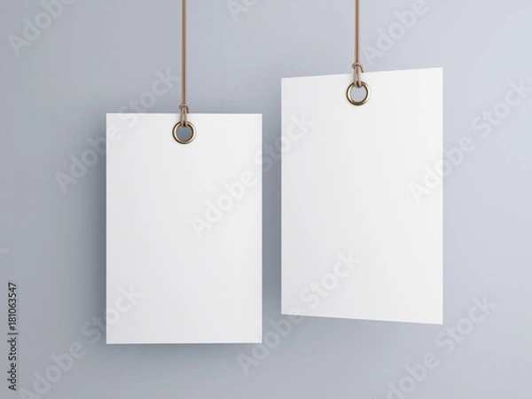 Fototapeta Blank tag label mockup 3d rendering