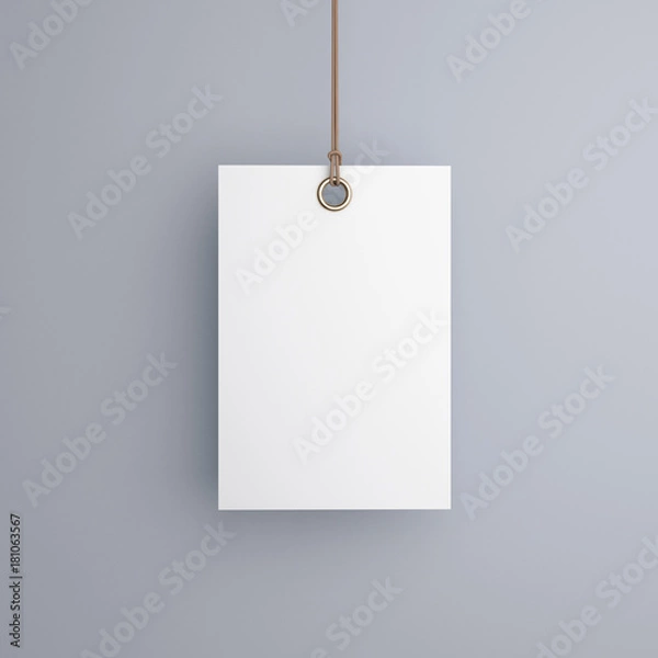 Fototapeta Blank tag label mockup 3d rendering