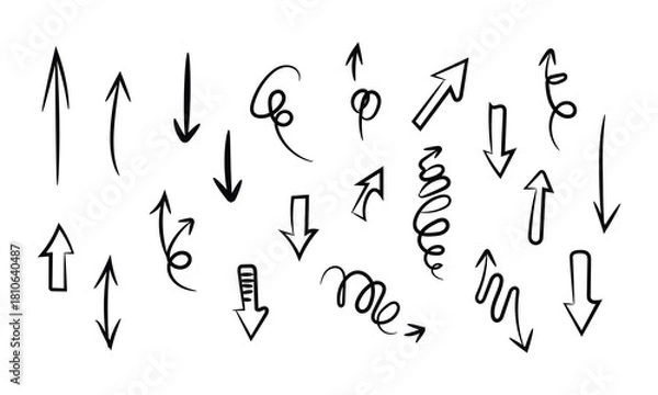 Obraz Hand drawn arrows isolated on for infographic and design