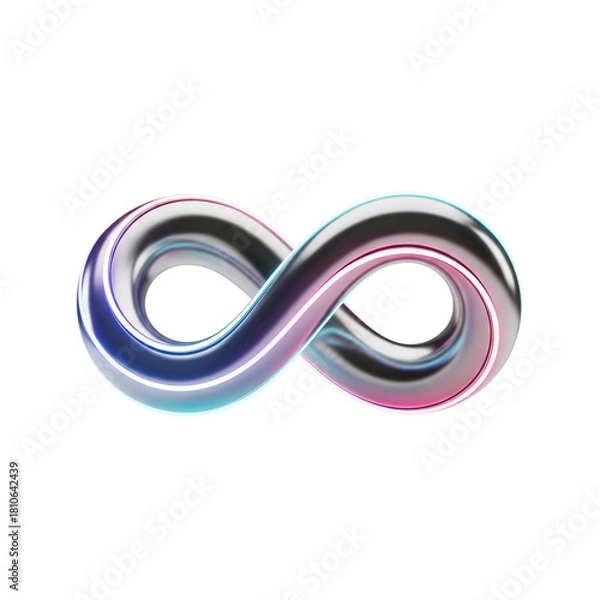 Fototapeta Shiny infinity symbol with colorful gradient isolated on transparent background