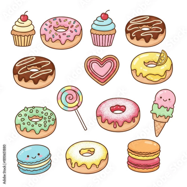 Fototapeta seamless pattern with cakes