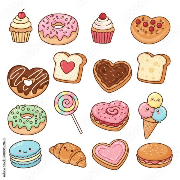 Fototapeta vector set of cakes