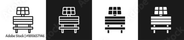 Obraz Solar Powered Bench Graphic Icon Line And Glyph In White And Black Background