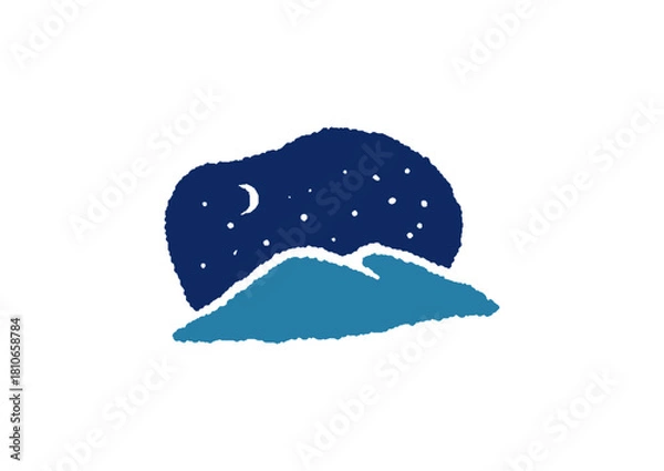 Obraz 山と夜空