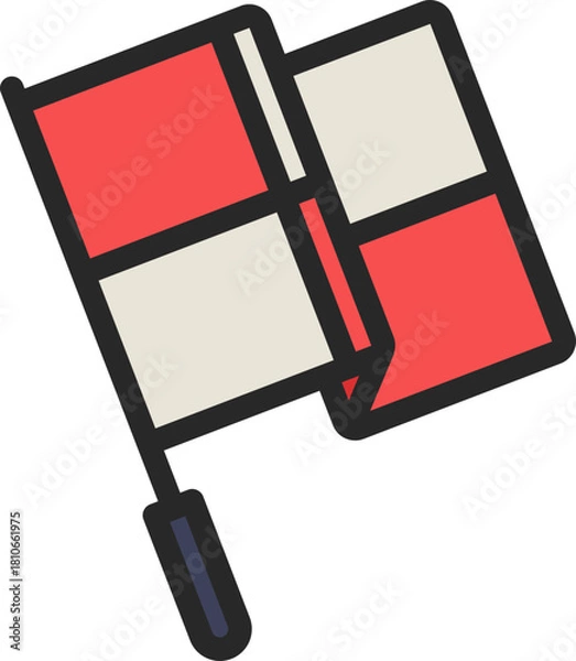 Obraz Running Flag Filled Line Icon