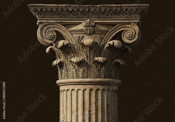 Fototapeta 古代の輝き：緻密な3D彫刻