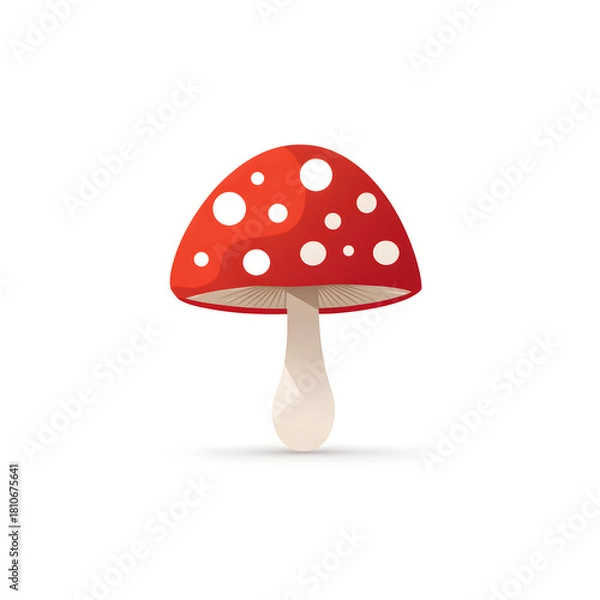 Fototapeta Animation mushroom on white background