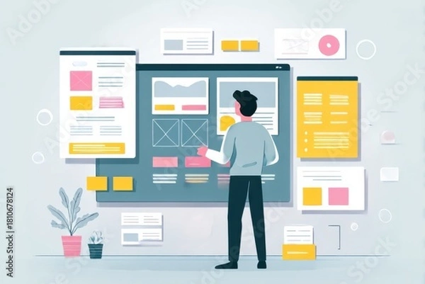 Obraz business man with chart
