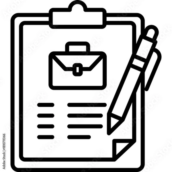 Fototapeta Job Application Form Line Icon