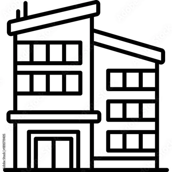 Fototapeta Office Building Line Icon