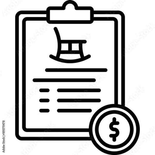 Fototapeta Retirement Plan Line Icon